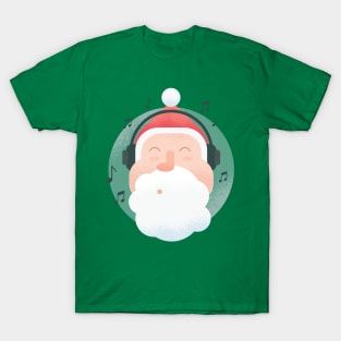 Santa Chillin' to Some Tunes T-Shirt